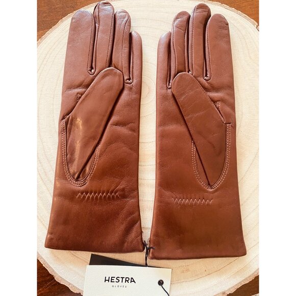 Hestra Womens Gloves Size 7 Chestnut Leather Soft Wool Lining NWT - Picture 9 of 10